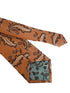 Apricot peach orange paisley  necktie